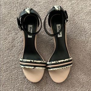 Snake Print Wedge with Blush Accent by Dune London